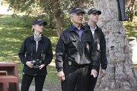 Navy CIS – Ein Unteroffizier wurde ermordet und da der Fall Parallelen zu einem Serienkiller aufweist, muss das Team um Gibbs (Mark Harmon, M.), Bishop (Emily Wickersham, l.) und McGee (Sean Murray, r.) herausfinden, ob es sich um das neueste Opfer des Mörders oder um einen Trittbrettfahrer handelt ...
