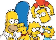 Die Simpsons – L-R: Homer, Marge, Lisa, Bart, Maggie