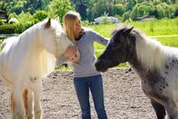 Beste Freunde - das Tiermagazin – Die Reitpädagogin Annika Heyer interagiert herzlich mit den Ponys Norbert und Lisa, während Servus TV´s "Beste Freunde" in Großgmain, Salzburg Österreich am 22.04.2024