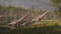 Lost Beasts - Riesen der Urzeit – Urzeitliche Trittspuren belegen, dass Titanosaurier zumindest zeitweise in Gruppen zusammenlebten.