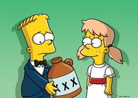 Die Simpsons – Als Marge und Homer von Barts (l.) Verlobung mit Mary (r.) hören, müssen sie sich was einfallen lassen ...