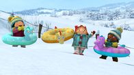 Snowsnaps' Winterspiele – Nele hat die erste Runde mit ihrem Pony Butterblume gewonnen.