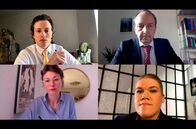 Meeting – Desktop-Ansicht einer Online-Telefonkonferenz (Gregor Knop, l.o., Jürgen Heimüller, r.o., Gabriela Lindl, l.u., Gisa Flake, r.u.)