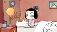 Sarah & Duck – Sarah hat heute Nacht nicht gut geschlafen, weil ihr Kissen ganz platt ist – ein Pfannkuchen Kissen.
