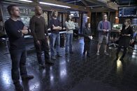 Navy CIS: L.A. – (L-R): Chris O\'Donnell (Special Agent G. Callen), LL COOL J (Special Agent Sam Hanna), Eric Christian Olsen (LAPD Liaison Marty Deeks), Daniela Ruah (Special Agent Kensi Blye), Linda Hunt (Henrietta "Hetty" Lange), Barrett Foa (Tech Operator Eric Beale), and RenÃÂ