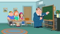 Family Guy – (v.l.n.r.) Chris Griffin; Lois Griffin; Meg Griffin; Rektor Shepherd
