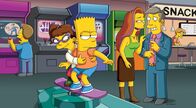 Die Simpsons – Rektor Skinner (r.) hat sich mit der neuen Musiklehrerin Ms Juniper (2.v.r.) verabredet und Bart (M.) gebeten, sich mit ihrer Tochter Melody (2.v.l.) zu beschäftigen ,..