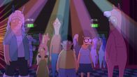 Bob's Burgers – Auf was haben sich da Linda (3.v.l.), Louise (2.v.l.), Gene (3.v.r.) und Tina (r..) eingelassen?