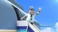 Super Wings – Roger kommt, um den Kindern beim Abheben zu helfen.
