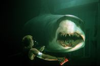 Deep Blue Sea – Carter Blake (Thomas Jane) wird von einem Hai attackiert.