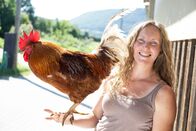 Land & lecker – Bei Laura Alena Schmid auf dem Rohrhof in Unterböhringen (Schwäbische Alb) mit Hahn Bernhard.