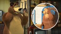 Mascha und der Bär – Die Bärin ruft den Bären an.