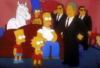 Die Simpsons – Bill Clinton (vorne re.) lobt Marge (hinten), Bart (li.), Lisa und Homer (Mi.) für ihre Tierliebe.