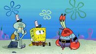 SpongeBob Schwammkopf – L-R: Squidward, SpongeBob, Mr. Krabs