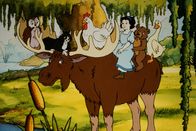 Der kleine Bär – Nieder: Moose; über, l-r: Owl, Cat, Hen, Emily, Little Bear, Duck