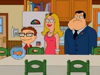 American Dad – L-R: Klaus, Steve, Francine, Stan