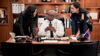 Brooklyn Nine-Nine – (l-r) Stephanie Beatriz as Rosa Diaz, Andre Braugher as Ray Holt, Melissa Fumero as Amy Santiago
