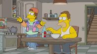 Die Simpsons – Homer (l.); Abe (r.)