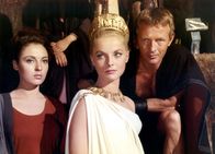 Romulus und Remus – Curtius (Jacques Sernas) hat ein Auge auf Julia (Virna Lisi, Mitte), die Tochter des Sabiner-Königs Tatius geworfen, die von ihrer Dienerin Estias (José Greci) begleitet wird.
