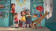 Paddingtons Abenteuer – v.li.: Mrs. Brown, Jonathan Brown, Judy Brown, Mrs. Bird, Mr. Brown