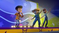 Paw Patrol - Helfer auf vier Pfoten – v.li.: Luke Stars, Rubble, Farmer Yumi, Farmer Al