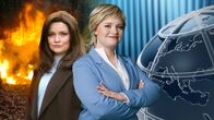 ZDF Magazin vor Ort – Moderatorin Sabine Carolina Foehnigs (Caro Worbs, r.) berichten live und vor Ort vom "brennenden Loch" in der Eifel und versuchen, herauszufinden, was es damit auf sich hat.