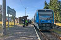 Mit dem Zug ... – Jakuszyce, früher Jakobsthal genannt, ist der am höchsten gelegene Bahnhof Polens.