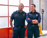 Station 19 – Jason George (Dr. Ben Warren), Barrett Doss (Victoria Hughes).