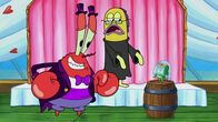 SpongeBob Schwammkopf – Vorne, l-r: Mr. Krabs, Cashina