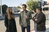 Modern Family – L-R: Gloria Delgado-Pritchett (Sofía Vergara), Phil Dunphy (Ty Burrell), Manny Delgado (Rico Rodriguez)
