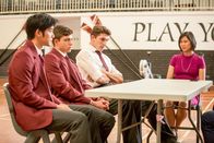 Harrow – (v.li.): Jon Prasida (Ash Elrahi), Joe Klocek (Sean Paulson), Jack Stratton-Smith (Luke Chambers), Fiona Choi (Anita Durete).