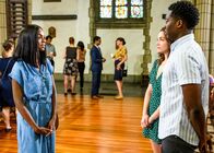 God Friended Me – (v.li.): Samantha Marie Ware (Claire), Violett Beane (Cara), Brandon Micheal Hall (Miles Finer).