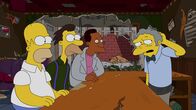 Die Simpsons – Während Moe (r.) ein einziges Mal ins Theater will, sollen Homer (l.), Lenny (2.v.l.) und Carl (2.v.r.) die Bar übernehmen ...