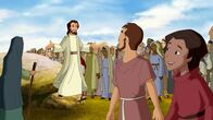 Chi Rho - Das Geheimnis – Tausende Menschen kommen herbei, um Jesus (Mi.) predigen zu hören.