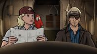 Archer – Pam Poovey (l.); Sterling Archer (r.)