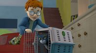 Feuerwehrmann Sam – Norman stört das Miauen der Katze beim Filmschauen. Er hofft, dass sie still ist, wenn er sie aus ihrem Käfig befreit.