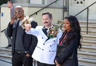 Lethal Weapon – (v.li.) Damon Wayans (Det. Roger Murtaugh), Thomas Lennon (Leo Getz), Keesha Sharp (Trish Murtaugh).