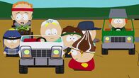 South Park – Craig (l.), Timmy (2.v.l.), Butters (3.v.l.), Eric (3.v.r.)