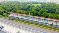 Formel 1: Großer Preis von Italien – Monza, Italy - July 6, 2019: Autodromo Nazionale Monza is a race track near the city of Monza in Italy, north of Milan. Venue of the Formula 1 Grand Prix. From the air, Aerial View