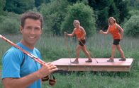 Tele-Gym – Peter Schlickenrieder und Sportlerinnen.