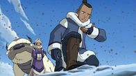 Avatar - Herr der Elemente – L-R: Appa, Yue, Sokka