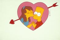 Die Simpsons – Bart (r.) bekommt einen Kuss von seiner geliebten Jessica (l.), die Tochter von Reverend Lovejoy.