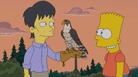 Die Simpsons – Bart Simpson (r.) freundet sich nicht nur mit seinem neuen Mitschüler Diggs (l.), sondern auch mit dessen Falken an und ist begeistert von der Falknerei.