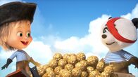 Mascha und der Bär – Mascha und ihre Freunden freuen sich über den Schatz.