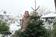 Die Tricks ... – Jo Hiller beim Tannenbaumkauf.