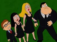 American Dad! – L-R: Steve, Hayley, Francine, Stan