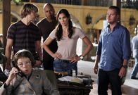 Navy CIS: L.A. – Hetty Lange (Linda Hunt, front), LAPD Detective Marty Deeks (Eric Christian Olsen), Special Agent Sam Hanna (LL COOL J), Special Agent Kensi Blye (Daniela Ruah) and Special Agent G. Callen (Chris O'Donnell), must determine whether a dishonorably discharged Marine is the target of an international set-up on NCIS: LOS ANGELES,