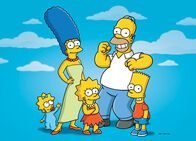 Die Simpsons – (23. Staffel) - Eine nicht alltägliche Familie: Marge (2.v.l.), Maggie (l.), Bart (r.), Lisa (M.) und Homer Simpson (2.v.r.) ...