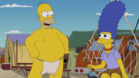 Die Simpsons – Auf dem Blazing-Guy-Festival gefällt es Homer (l.) und Marge (r.) überraschenderweise doch. Woran das wohl liegt ...