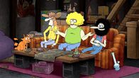 The Freak Brothers – (v.l.n.r.) Kitty; Freewheelin' Franklin Freek; Fat Freddy Freekowtski; Phineas T. Phreakers